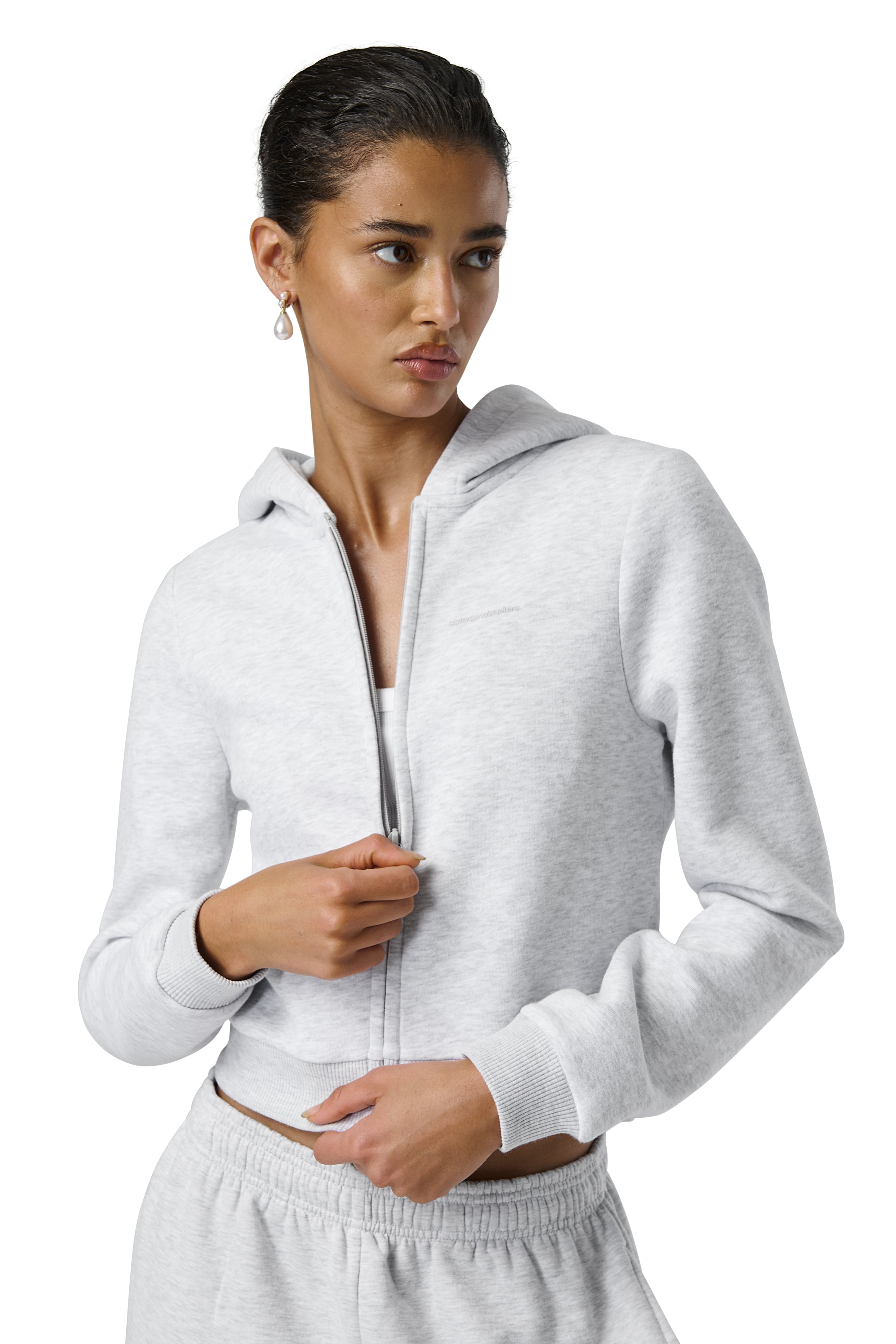Model Iman is 5'8 and wears size S.
